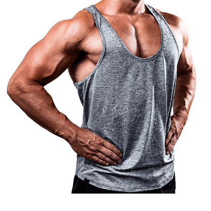 Grey-GainsArt-Athlete-Bodybuilding-Gym-Y-Back-Muscle-Sports-Workout-Tank-Top